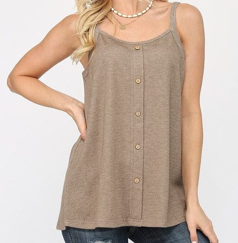 GiGiO Women Apparel Women's Mocha Ribbed Knit Tank Top