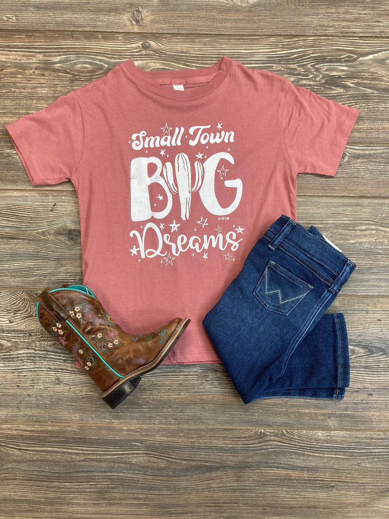 L&B Life Girls clothing Mauve Youth “Small Town Big Dreams” T-Shirt