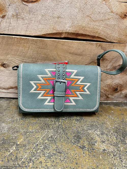 Montana West Purses Montana West Sage Green Aztec Crossbody