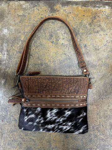 Leather Fringe Cowhide Purse Crossbody Myra Bag 