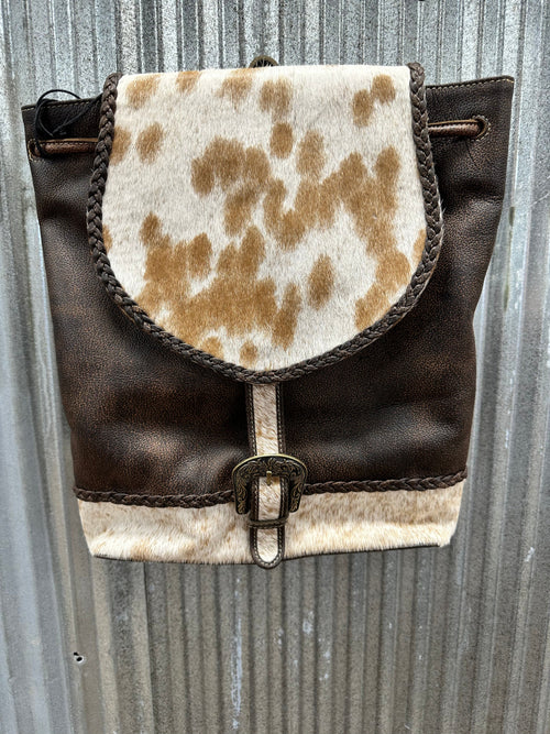 Myra Bag Purses Myra Cowhide and Leather Backpack