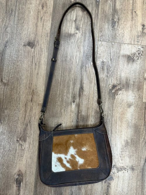 Myra Bag Purses Myra Leather Crossbody with Cowhide Front