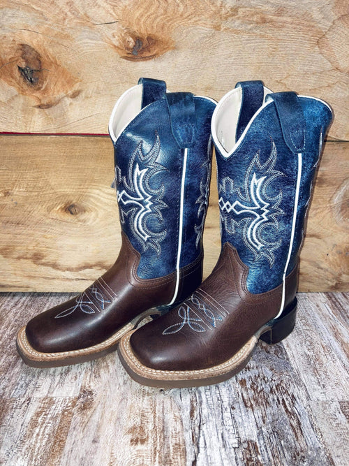 Old West Footwear Old West Brown/Blue Children’s Boot