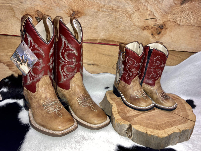 Old West Kid's Red Cowboy Boots