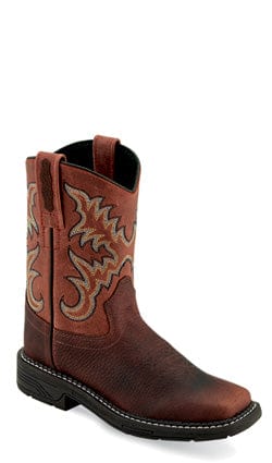 Old West Old West Sq Toe Brown Leather Boots