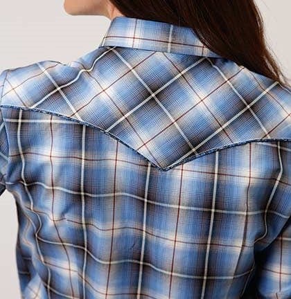 Roper Women Apparel Women's Roper Storm Blue Plaid Snap Shirt