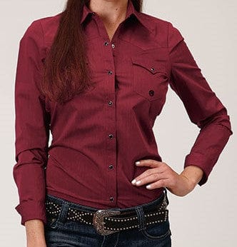 roper WOMEN SHIRT Roper Women's Deep Red Snap Shirt