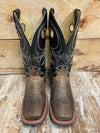 Smokey Mountain Mens Boots SM Men's Brown/Black Leather Distressed Boot