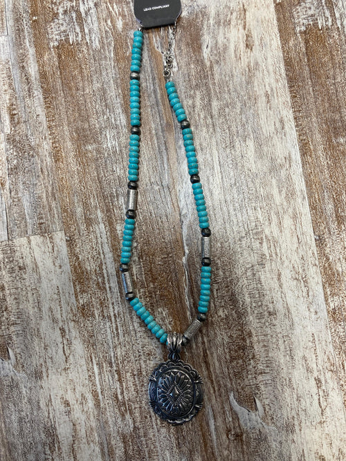 Twisted T Western & More Turquoise Beaded Western Necklace