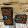 Twisted X Twisted X Leather Blue Beaded Rodeo Wallet