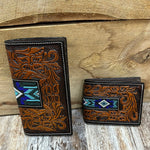 Twisted X Twisted X Leather Blue Beaded Rodeo Wallet