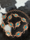 Wholesale Accessories Women’s belt Copper and Turquoise Western Concho Belt