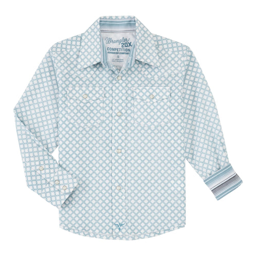 wrangler Wrangler Boys 20X Light Blue Snap Shirt